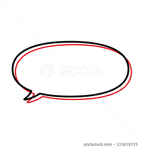 Simple speech bubble illustration, horizontal, oval 133619535