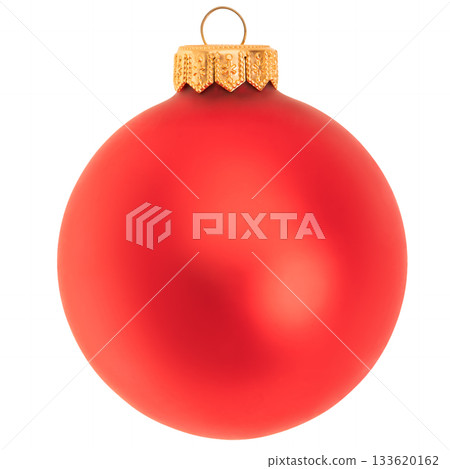 Red christmas ornament ball isolated on white background Red christmas ornament ball isolated on white background 133620162