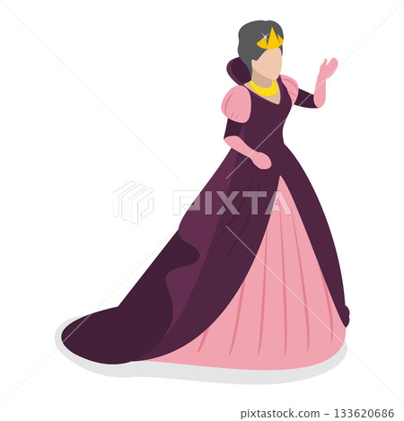 3D Isometric Flat Vector Set of Fairy Characters, Medieval People. Item 3 3D Isometric Flat Vector Set of Fairy Characters, Medieval People. Item 3 133620686