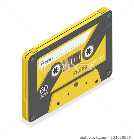 3D Isometric Flat Vector Illustration of Retro Tapes, Music And Sound Storage Set. Item 3 3D Isometric Flat Vector Illustration of Retro Tapes, Music And Sound Storage Set. Item 3 133620696