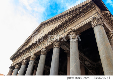 Exterior of Pantheon in Rome, Italy 133620741