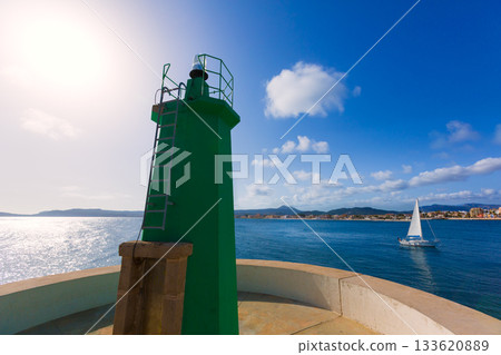 Javea Xabia green lighthouse beacon Alicante Spain Javea Xabia green lighthouse beacon Alicante Spain 133620889
