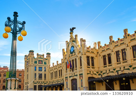 Valencia railway North station facade Spain 133620910