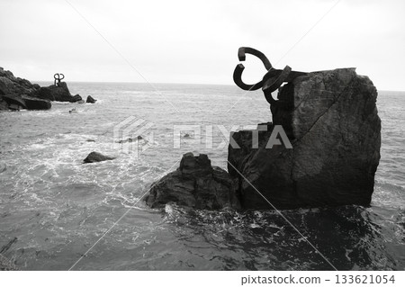 Chillida rusty steel sculpture in San Sebastian 133621054