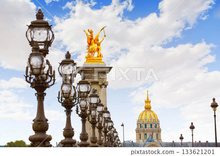 Pont Alexandre III in Paris France over Seine Pont Alexandre III in Paris France over Seine 133621201