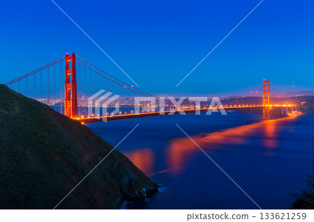 Golden Gate Bridge San Francisco sunset California 133621259