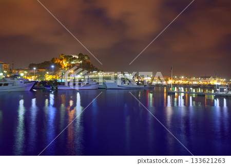 Denia port sunset in marina at Alicante Spain Denia port sunset in marina at Alicante Spain 133621263