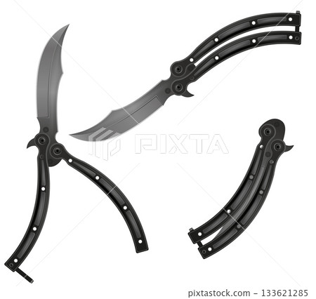 butterfly knife is a melee weapon vector illustration butterfly knife is a melee weapon vector illustration 133621285
