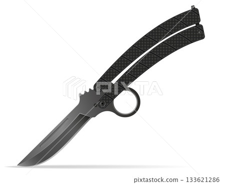 butterfly knife is a melee weapon vector illustration butterfly knife is a melee weapon vector illustration 133621286