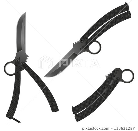 butterfly knife is a melee weapon vector illustration butterfly knife is a melee weapon vector illustration 133621287