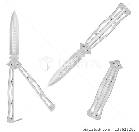butterfly knife is a melee weapon vector illustration 133621293