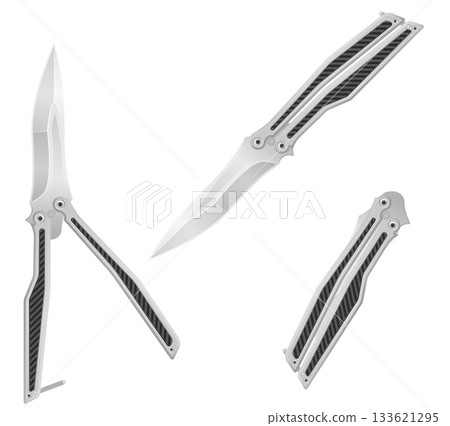 butterfly knife is a melee weapon vector illustration 133621295