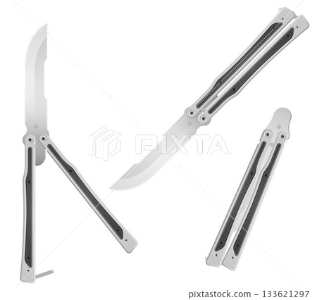 butterfly knife is a melee weapon vector illustration butterfly knife is a melee weapon vector illustration 133621297