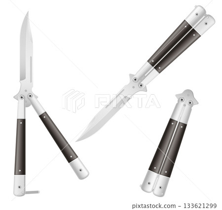 butterfly knife is a melee weapon vector illustration butterfly knife is a melee weapon vector illustration 133621299
