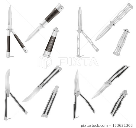 butterfly knife is a melee weapon vector illustration butterfly knife is a melee weapon vector illustration 133621303