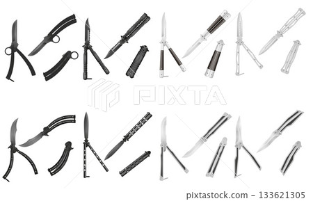 butterfly knife is a melee weapon vector illustration butterfly knife is a melee weapon vector illustration 133621305