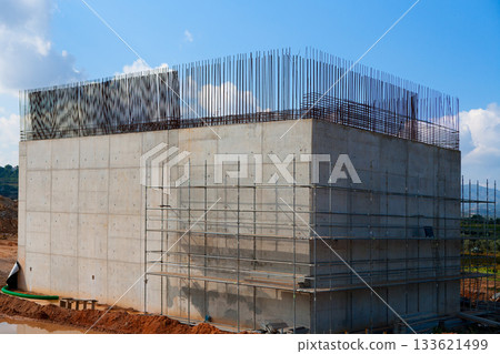 reinforced concrete basement column for train bridge reinforced concrete basement column for train bridge 133621499