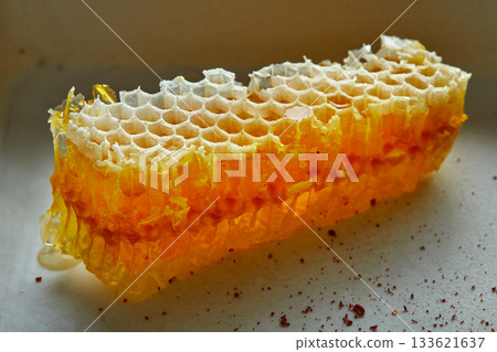 Honey honeycomb detail macro Honey honeycomb detail macro 133621637