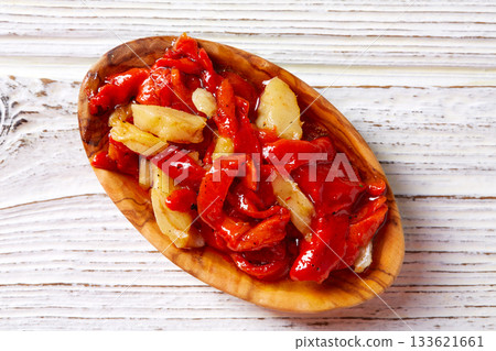 red pepper and cod fish esgarraet tapas 133621661