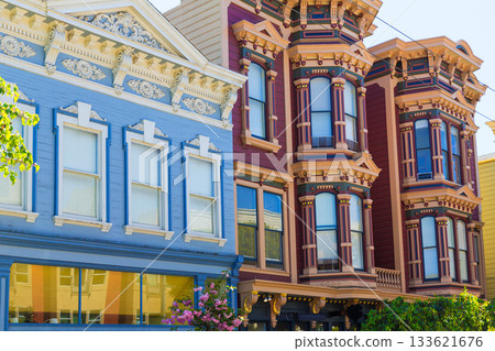 San Francisco Victorian houses in Pacific Heights California San Francisco Victorian houses in Pacific Heights California 133621676