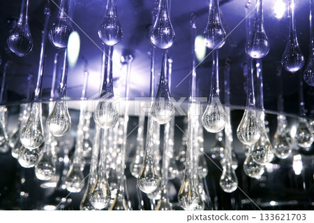 Crystal glass tears lamp detail texture 133621703