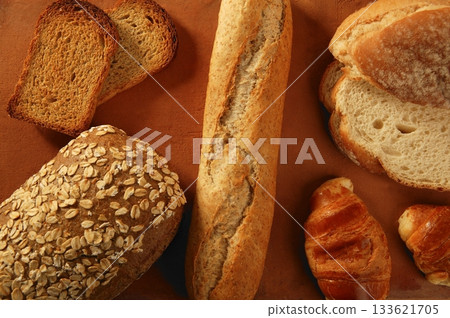 Varied bread still life Varied bread still life 133621705