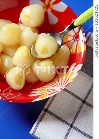 lychee with pineapple inside dessert 133621725