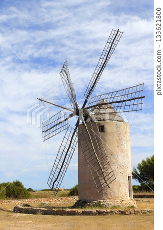 Salt windmill traditional Formentera Ibiza Balearic Salt windmill traditional Formentera Ibiza Balearic 133621800