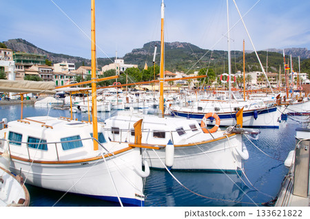 Puerto de Soller Port of Mallorca with lllaut boats 133621822