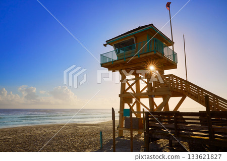 Daytona Beach in Florida baywatch tower USA Daytona Beach in Florida baywatch tower USA 133621827