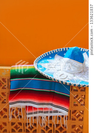 charro mariachi blue mexican hat serape poncho charro mariachi blue mexican hat serape poncho 133621837