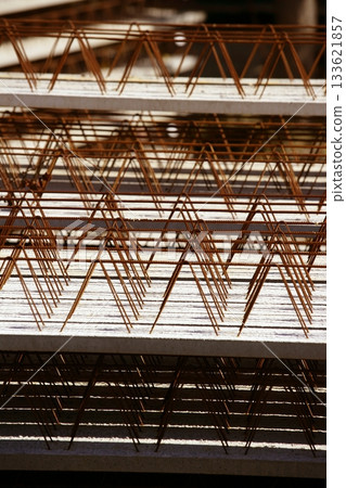 Concrete and steel beams for construction 133621857