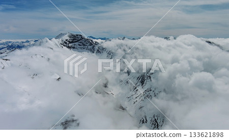 Snow Alp mountain range landscape Snow Alp mountain range landscape 133621898