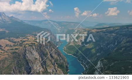 Piva river canyon aerial Montenegro Piva river canyon aerial Montenegro 133621903