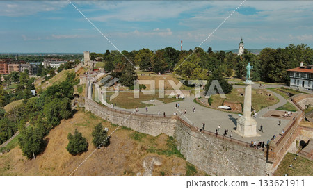 Kalemegdan fort in Belgrade Serbia and Save river Kalemegdan fort in Belgrade Serbia and Save river 133621911
