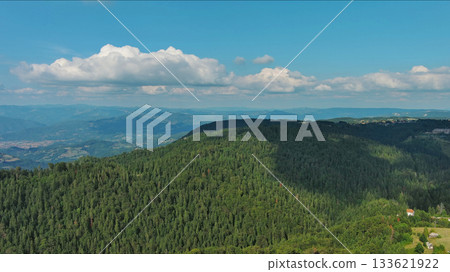 Mountains, hills and meadow, village in Tara park Mountains, hills and meadow, village in Tara park 133621922