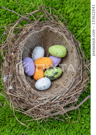 Easter eggs and a bird's nest Easter eggs and a bird's nest 133622041