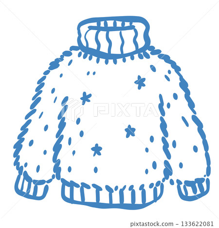 Fuzzy winter sweater line art doodle cute cozy knit clothing illustration for charming christmas clipart collections Fuzzy winter sweater line art doodle cute cozy knit clothing illustration for charming christmas clipart collections 133622081
