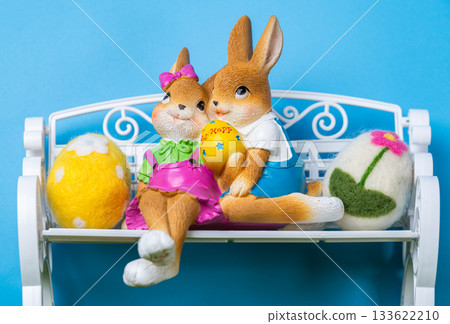 beautiful Easter decoration of bunnies beautiful Easter decoration of bunnies 133622210