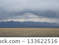 Thunderclouds and rain coming over the steppe 133622516