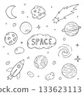 hand-drawn space doodles 133623113