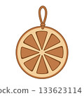 Dried orange slice Christmas ornament hanging illustration 133623114
