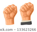 Hand with a clenched fist. Vector color icon 133623266
