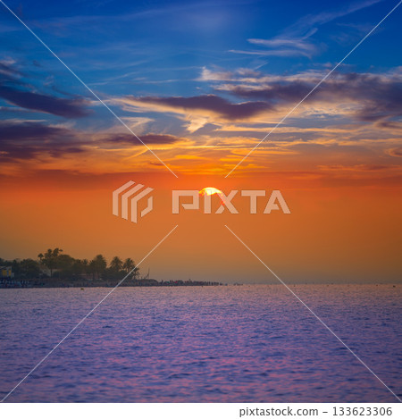 Denia beach sunset Mediterranean Alicante Spain 133623306