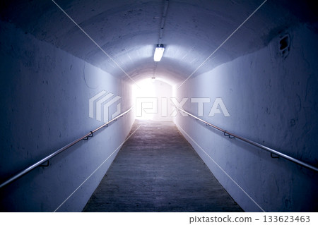 Ibiza island tunnel way up to the castle light effect Ibiza island tunnel way up to the castle light effect 133623463