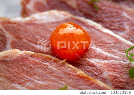 Iberian pork ham with XO sauce Iberian pork ham with XO sauce 133623509