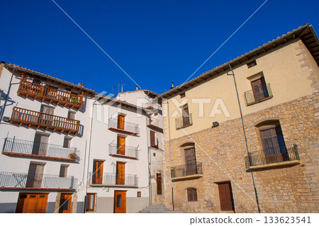 Morella in Maestrazgo castellon village facades Morella in Maestrazgo castellon village facades 133623541