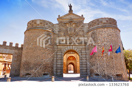 Toledo Puerta de bisagra door in Spain 133623768