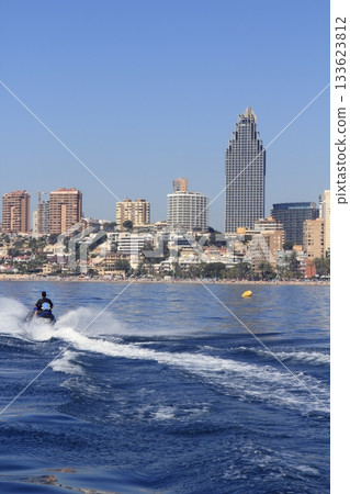 Benidorm Alicante Privince beach from sea Benidorm Alicante Privince beach from sea 133623812