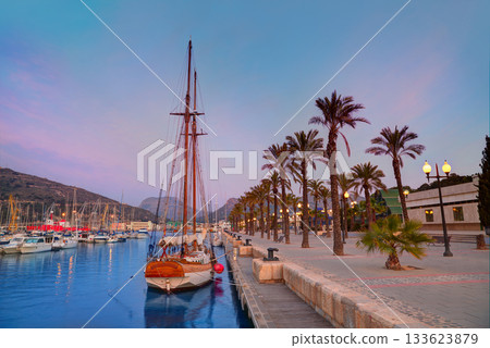 Cartagena Murcia port marina sunrise in Spain 133623879